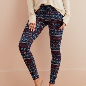 Aerie Winter Holiday Fair Isle Leggings Pant Size Small